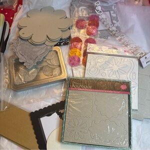 Scrapbooking and junk journal lot of material. Chip board and other decals mixed
